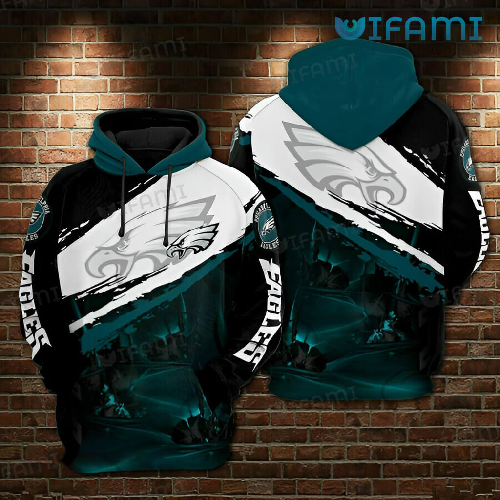 Philadelphia Eagles Hoodie 3D White Green Philadelphia Eagles Gift