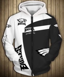 Philadelphia Eagles Hoodie 3D Zip Hoodie Pullover Gift for Fans