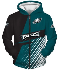 Philadelphia Eagles Hoodie Long Sleeve Zip Hoodie for Fan
