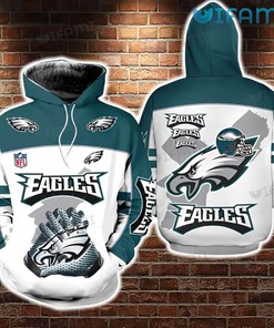 Philadelphia Eagles Mens Hoodie 3D Football Helmet Gloves Philadelphia Eagles Gift