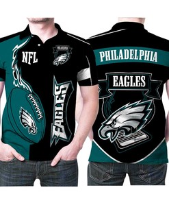 Philadelphia Eagles Nfl Logo Fire Football Eagles 3D All Over Print Polo Shirt