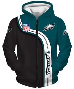 Philadelphia Eagles Zip Hoodie 3D Cute Zip Hoodie Pullover Gift for Fans