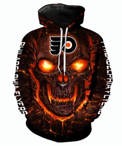 Philadelphia Flyers Halloween Hoodie 3D Skulls Pullover Nhl