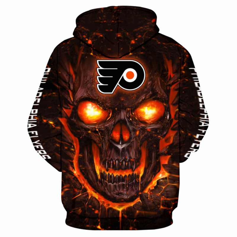 Philadelphia Flyers Halloween Hoodie 3D Skulls Pullover Nhl - Image 2