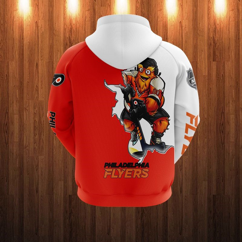 Philadelphia Flyers Hoodie 3D Zip Hoodie 3D Cartoon Graphic Zip Hoodie for Fan - Image 2