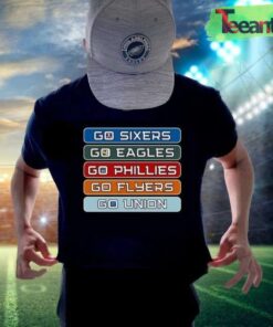 Philadelphia Mascots Go Sixers Go Birds Do Flyers Go Union Football Classic T-Shirt
