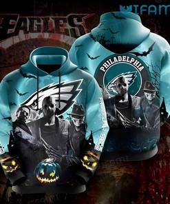 Philly Eagles Hoodie 3D Jason Michael Freddy Halloween Logo Philadelphia Eagles Gift