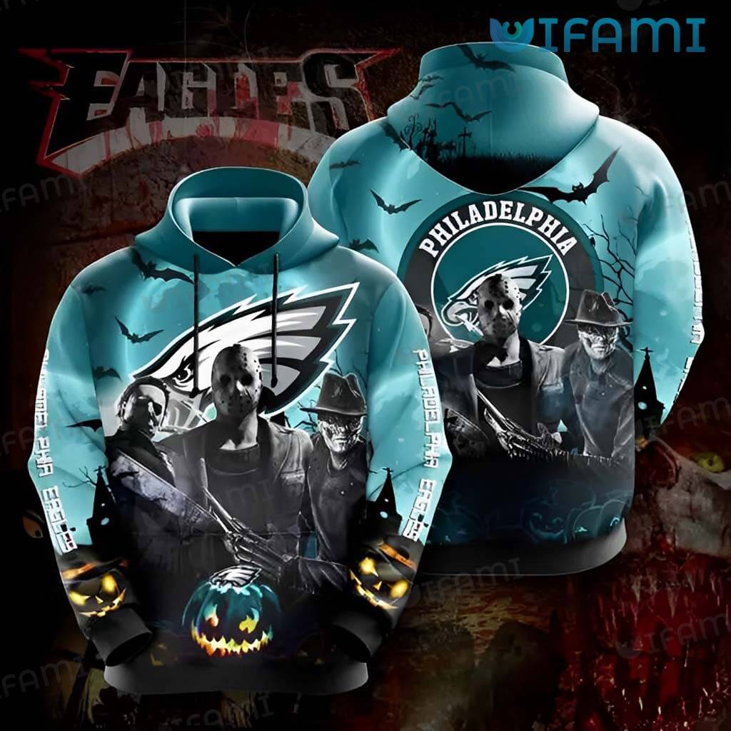 Philly Eagles Hoodie 3D Jason Michael Freddy Halloween Logo Philadelphia Eagles Gift