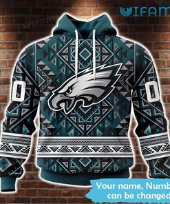 Philly Eagles Hoodie 3D Native American Texture Custom Name Philadelphia Eagles Gift