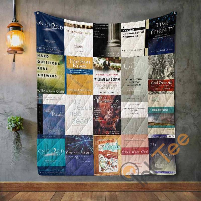 Philosophical Warmth: William Lane Craig Books Quilt Blanket Bedding Set with Pillowcases