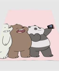 Photo We Bare Bears Sherpa Fleece Blanket Gifts for Family, for Couple