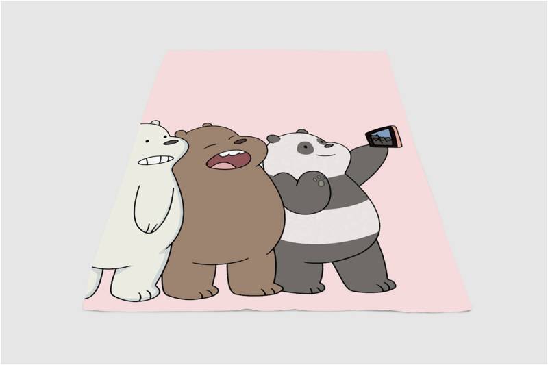 Photo We Bare Bears Sherpa Fleece Blanket Gifts for Family, for Couple