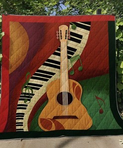 Piano And Guitar For Everyone Quilt Blanket