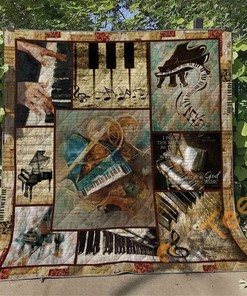 Piano Quilt Blanket Bedding Set With Pilliwcases Option Ver3