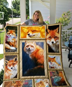 Picture Art Fox Quilt Blanket Bedding Set for Home Décor