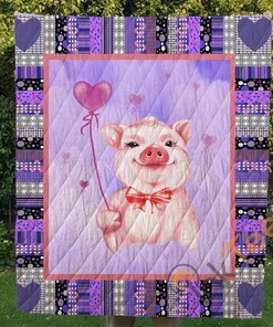 Pig 4 Quilt Blanket Bedding Set