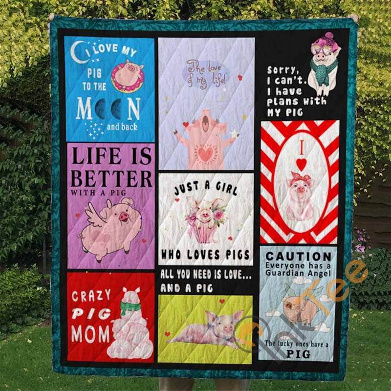 Pig 6 Quilt Blanket Bedding Set