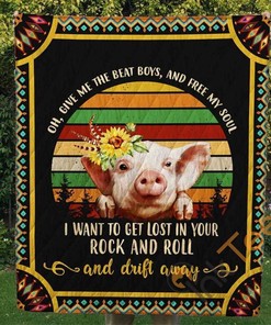 Pig Give Me The Beat Boys And Free My Soul Quilt Blanket Bedding Set