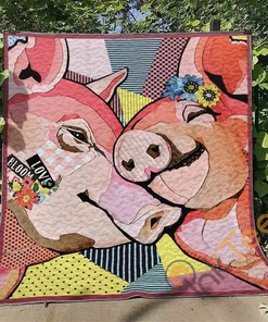 Pig Quilt Blanket Bedding Set