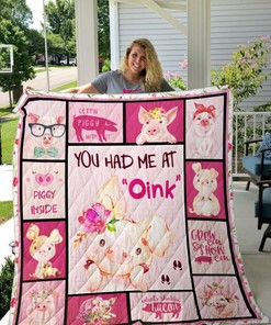 Pig You Had Me At Oink Quilt Blanket Bedding Set