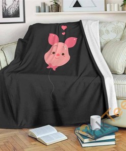 Piglet Sherpa Fleece Blanket Gifts for Family, for Couple