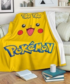 Pikachu Pokemon Fleece Blanket Gift For Fan, Quilt Blanket Bedding Set Gift75