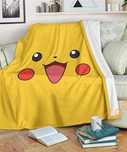 Pikachu Sherpa Fleece Blanket Gifts for Family