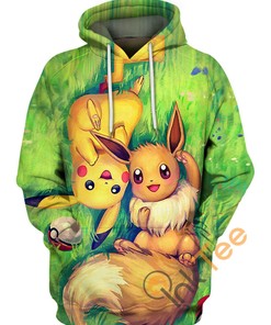 Pikachu & Eevee Hoodie 3D