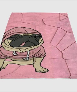 Pink Dogs Sherpa Fleece Blanket Gifts for Family, for Couple