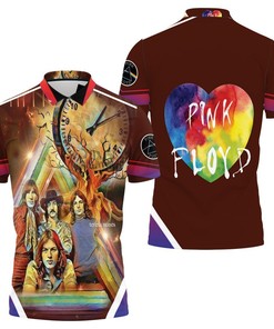 Pink Floyd Rainbow Clock Paint 3D All Over Print Polo Shirt