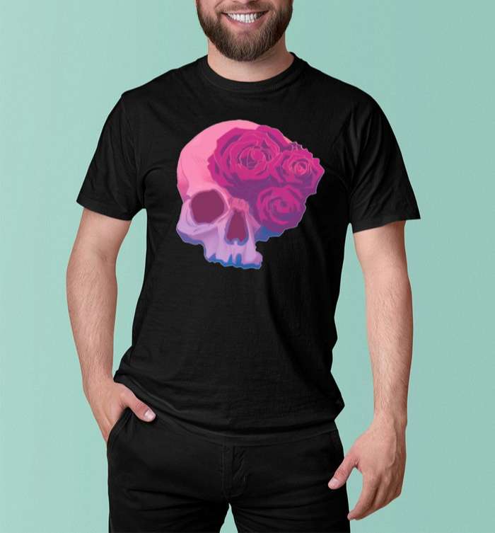Pink Goth Skull T-Shirt