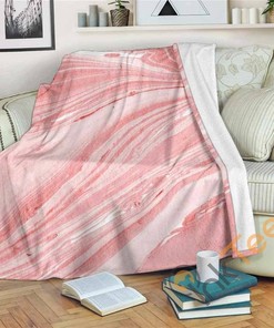 Pink Liquid Marble Sherpa Fleece Blanket Gifts for Family, for Couple