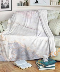 Pink White Grey Marble Sherpa Fleece Blanket Gifts for Family, for Couple