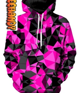 Pink and Black Geo Unisex 3D Hoodie