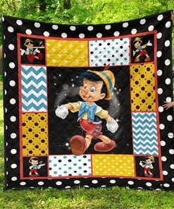 Pinocchio Cartoon Fan Gift Idea Quilt