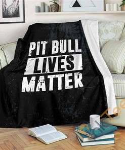 Pit Bull Lives Matter Sherpa Fleece Blanket Gifts for Family, for Couple