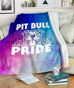 Pit Bull Pride Sherpa Fleece Blanket Gifts for Family, for Couple