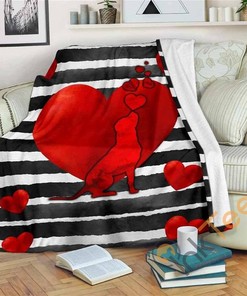 Pit Hearts Sherpa Fleece Blanket Gifts for Family, for Couple