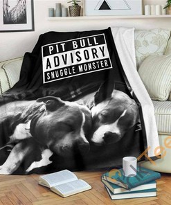 Pitbull Advisory Snuggle Monster Sherpa Fleece Blanket Gifts for Family, for Couple
