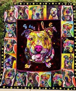 Pitbull Smile Quilt Blanket Bedding Set for Home Décor