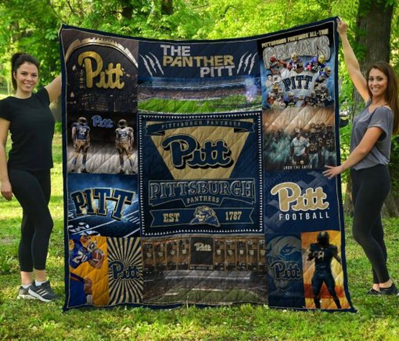 Pitt Football Ncaa Pittburgh Panthers Collected Quilt Blanket Bedding Set