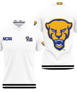 Pittsburgh Panthers Ncaa Classic White With Mascot Logo 3D All Over Print Polo Shirt