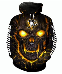Pittsburgh Penguins Halloween Hoodie 3D Skulls Pullover Nhl