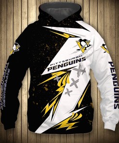 Pittsburgh Penguins Hoodie 3D Thunder Design Pullover Nhl