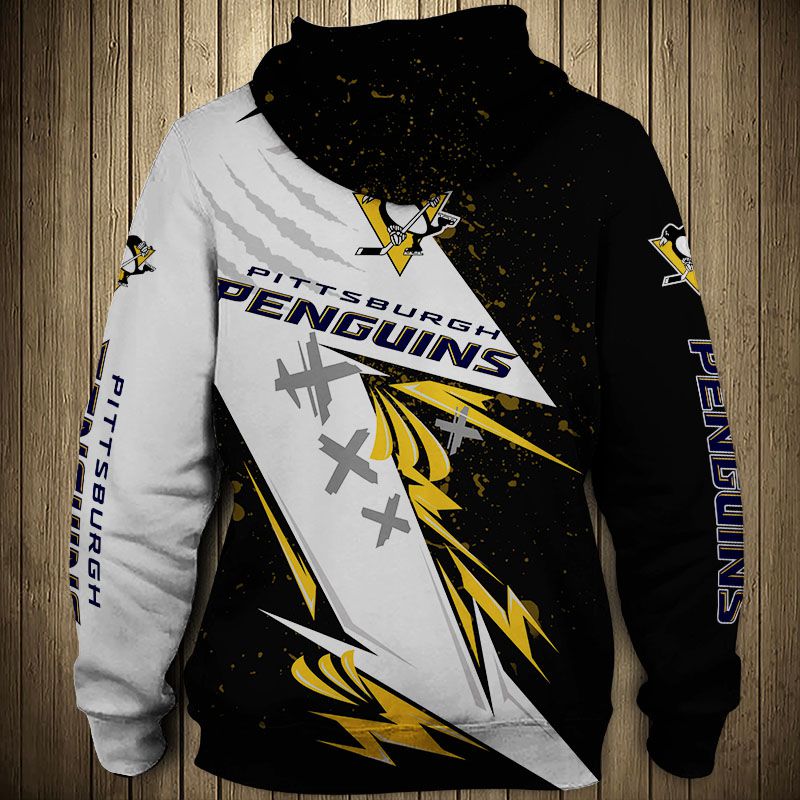 Pittsburgh Penguins Hoodie 3D Thunder Design Pullover Nhl - Image 2