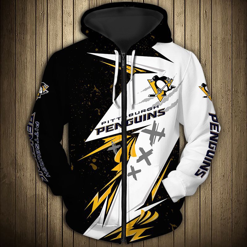 Pittsburgh Penguins Hoodie 3D Thunder Design Pullover Nhl - Image 3