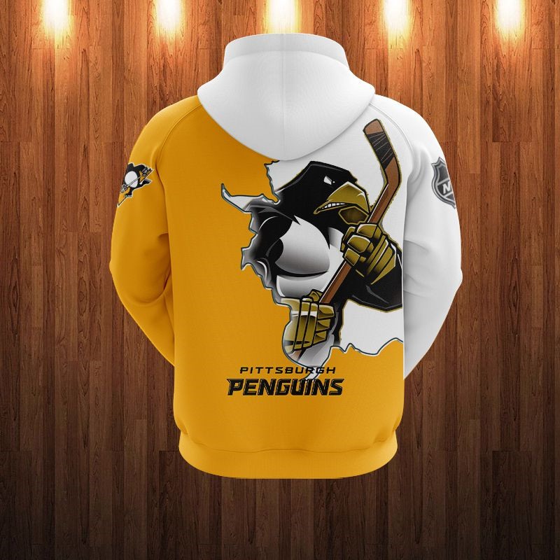 Pittsburgh Penguins Hoodie 3D Zip Hoodie 3D Cartoon Graphic Zip Hoodie for Fan - Image 2