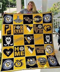 Pittsburgh Penguins Quilt Blanket Bedding Set