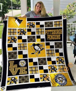 Pittsburgh Penguins Quilt Blanket Bedding Set With Pillowcase Option