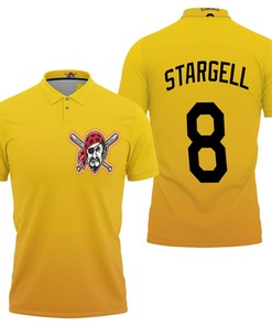 Pittsburgh Pirates Willie Stargell #8 Great Player 2020 Mlb Baseball Team Logo Yellow Polo Shirt